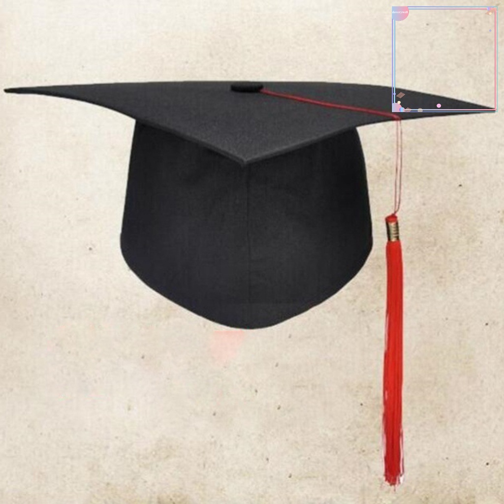 [Dxy] Mũ Mortarboard Màu Trơn Thiết Kế Tua Rua Thoáng Khí Thoải Mái Trang Trí Tiệc Tốt Nghiệp Unisex