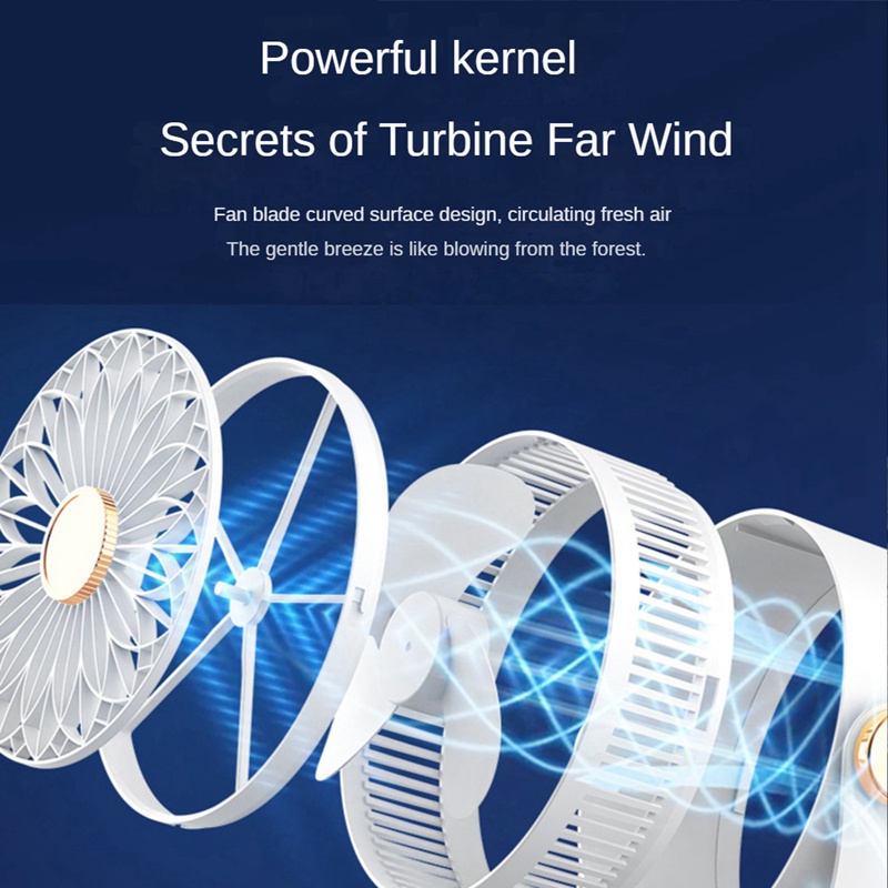 Quạt Làm Mát Điện Tử Để Bàn 2400MAh Sạc Cổng USB Có Thể Sạc Lại