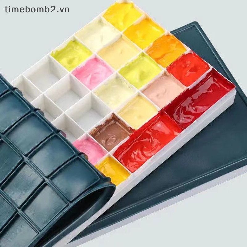 {Timebomb} Khay Đựng Màu Nước Có Nắp Mềm Bằng Nhựa Acrylic Vẽ Tranh Sơn Dầu Gouache