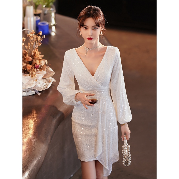 Đầm Đuôi Cá Dự Tiệc Thiết Kế Mới Đính Kim Sa Lấp Lánh Thời Trang Dành Cho Nữ