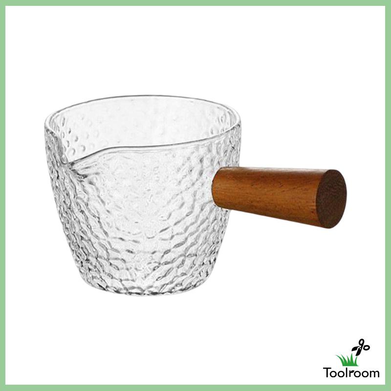 Dụng Cụ Pha Trà Mini Bằng Kính Cách Nhiệt Với Tay Cầm Bằng Gỗ Tiện Dụng