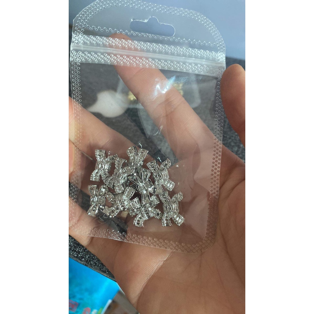 Túi 10 charm nơ size to, không có đính đá