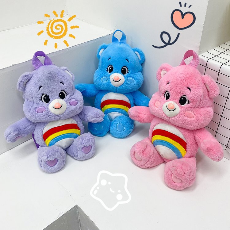 Carebears Ba Lô Lông Hình Gấu Grumpy Có Dây Điều Chỉnh Và Khóa Kéo