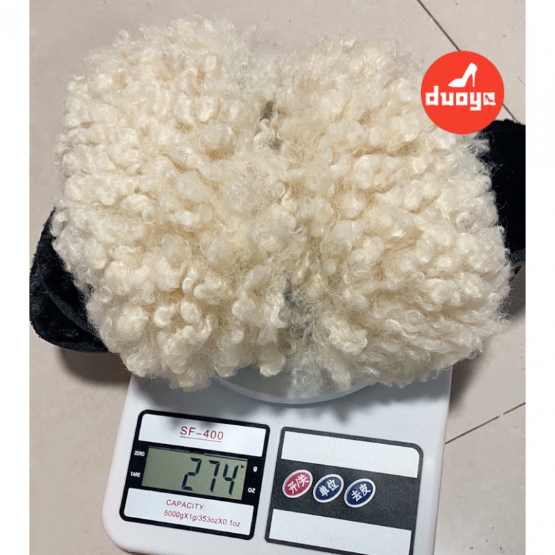 Duoya Tóc Thẳng ~ [Hàng Có Sẵn] Dép Lông Cừu Đế Dày Thời Trang Thu Đông Mới Cho Nữ Mang Ngoài Trời [ABC] Miễn Phí Vận Chuyển