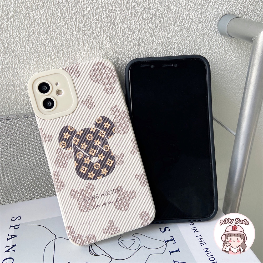 Ốp Điện Thoại Da Giả Viền TPU Dẻo Màu Trắng In Hình Kaws Cho IPhone 14 Pro Max 11 12 11 Pro Max X XS 7Plus