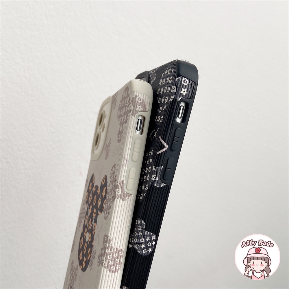 Ốp Điện Thoại Da Giả Viền TPU Dẻo Màu Trắng In Hình Kaws Cho IPhone 14 Pro Max 11 12 11 Pro Max X XS 7Plus