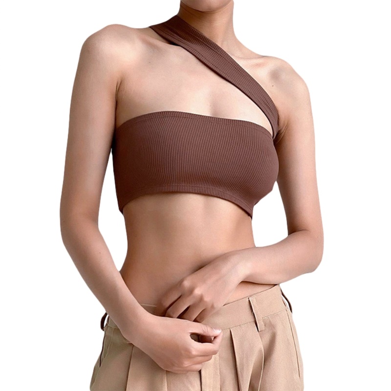 Áo Ống Dệt Kim Hai Dây Dáng Ôm Hở Vai Gợi Cảm Thời Trang Mùa Hè Cho Bạn Gái