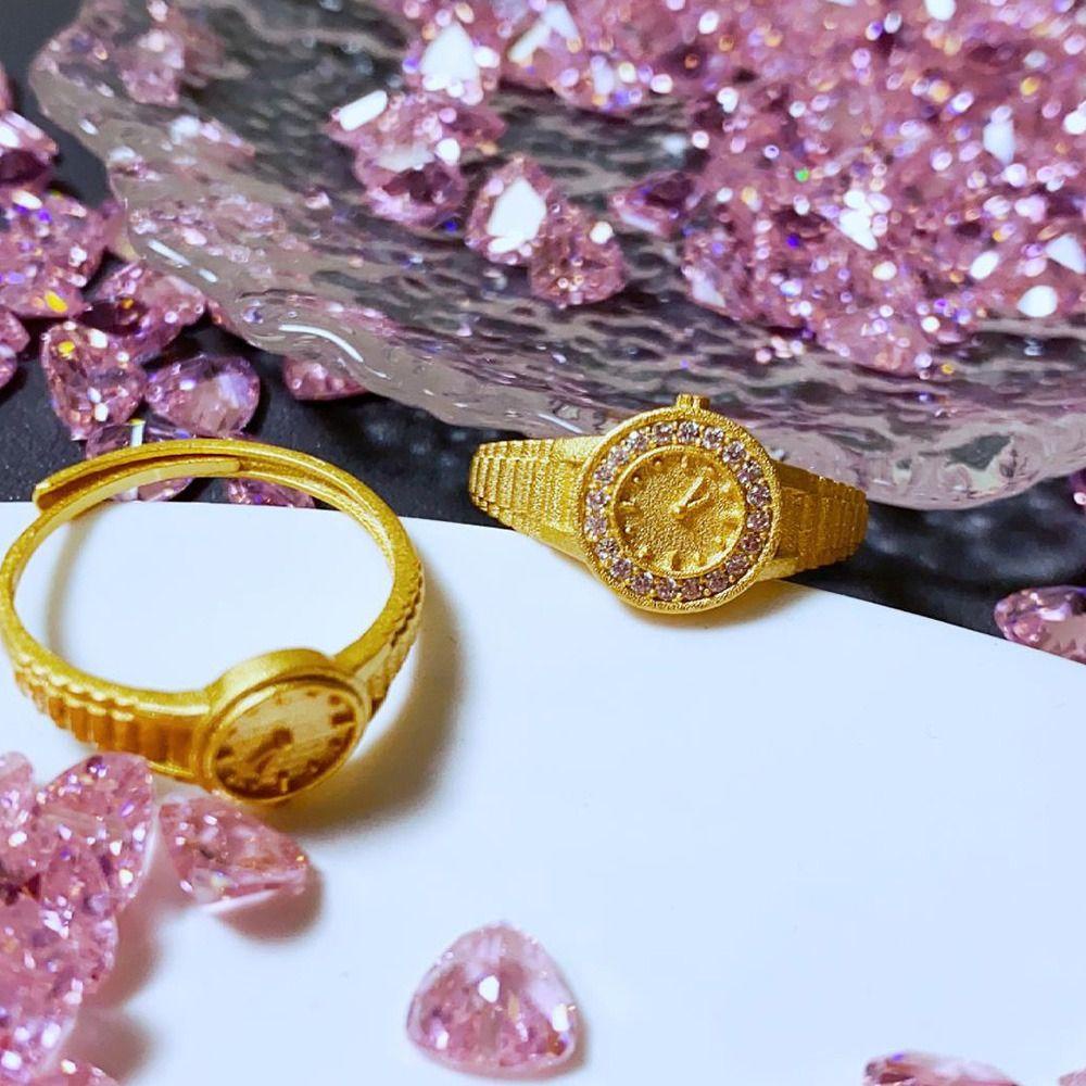 Nhẫn Đồng Hồ Dạng Mở WMES15H Thiết Kế Đường Vuông Cá Tính Thời Trang Phong Cách Hàn Quốc