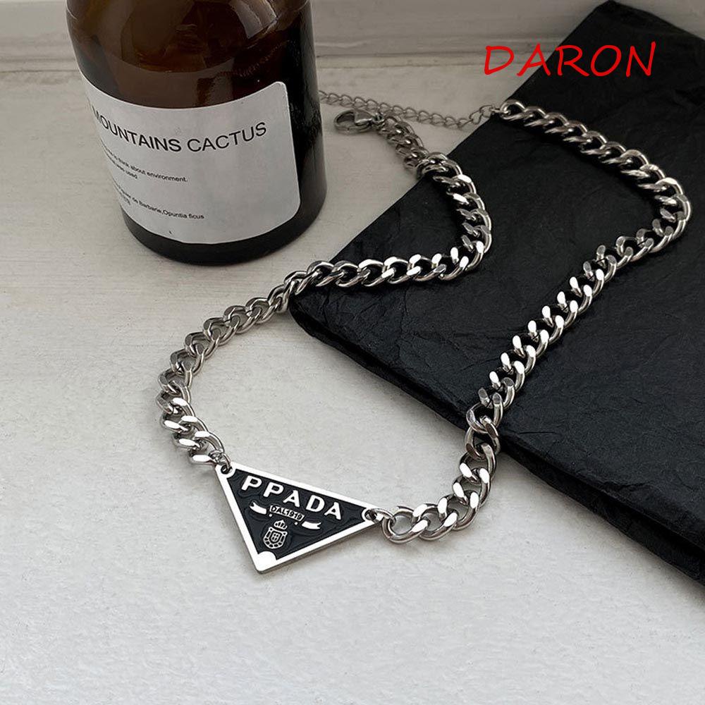 Dây Chuyền Thép Titan Mặt Chữ Phong Cách Vintage Thanh Lịch Cho Nữ