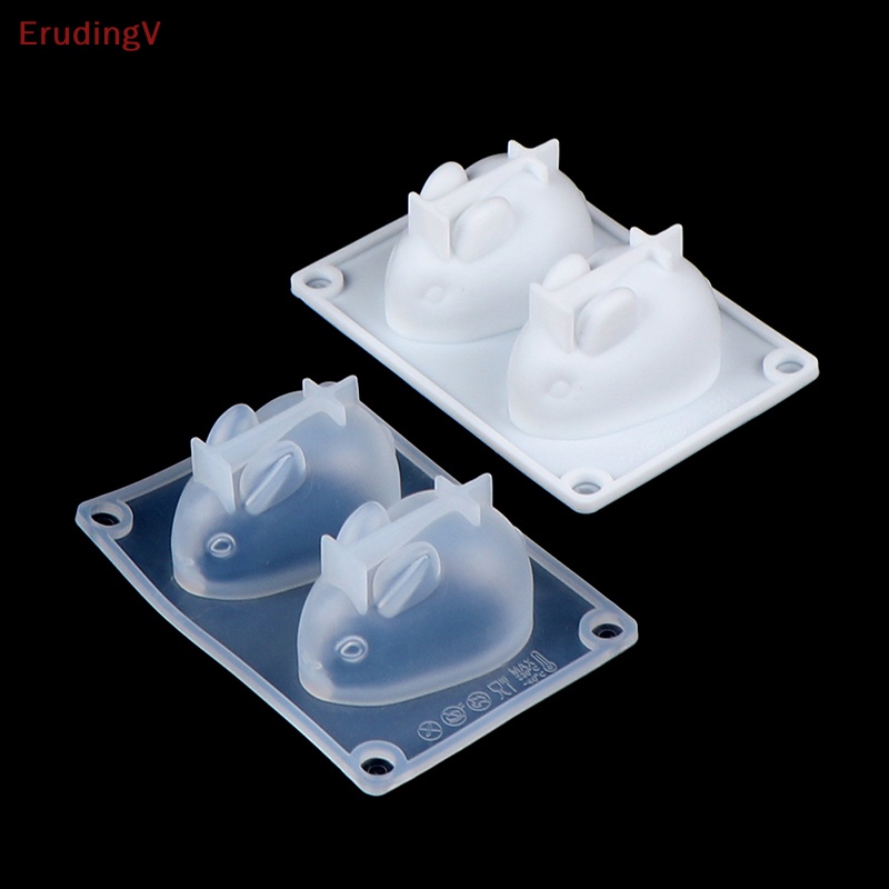 1 Bộ Khuôn Silicon Làm Bánh Xà Phòng Hình Thỏ Hoạt Hình 3D DIY