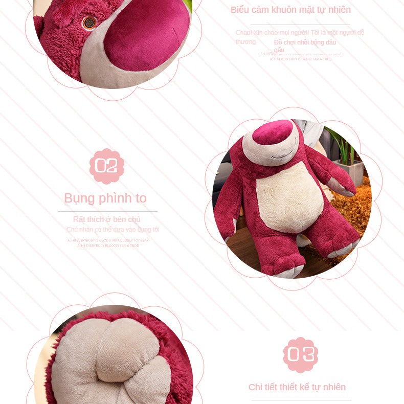 Thú Nhồi Bông Hình Gấu Dâu Tây Đáng Yêu Cho Bé