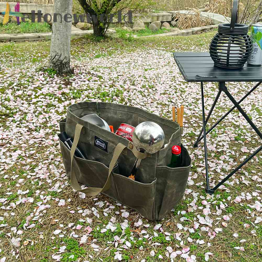 Hộp Đựng Đồ Cắm Trại Nhiều Ngăn Bằng Vải Canvas Chống Nước Có Thể Gấp Gọn