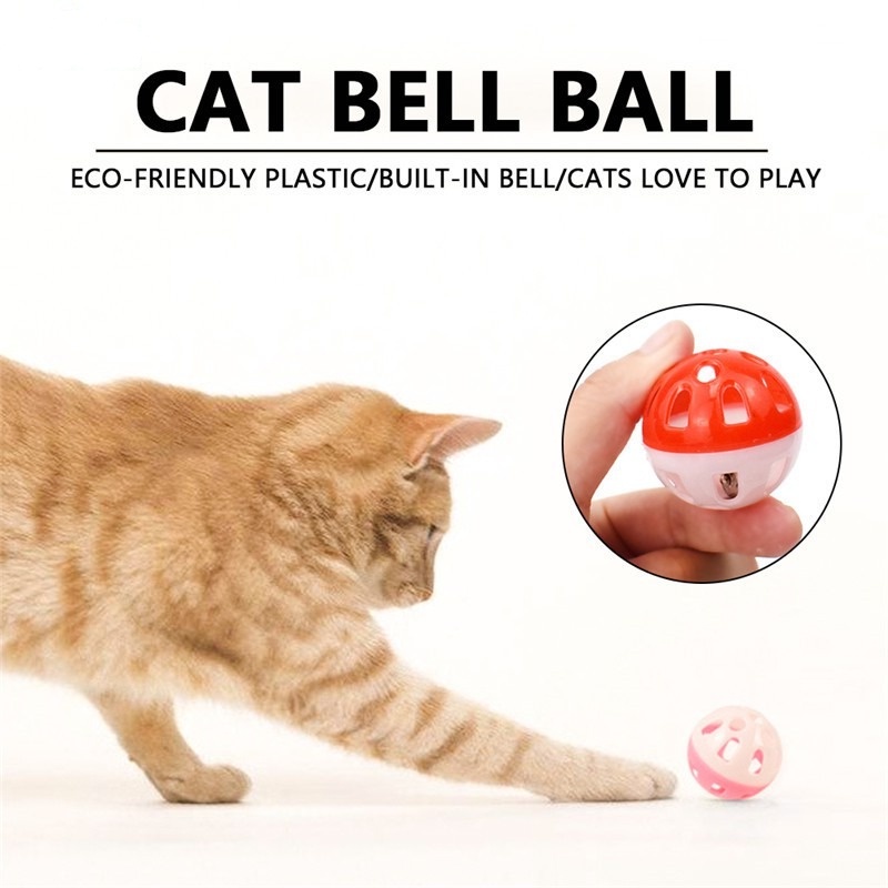 Bóng Lục Lạc Hình Tròn Bằng Nhựa Có Chuông Cho Mèo Cưng