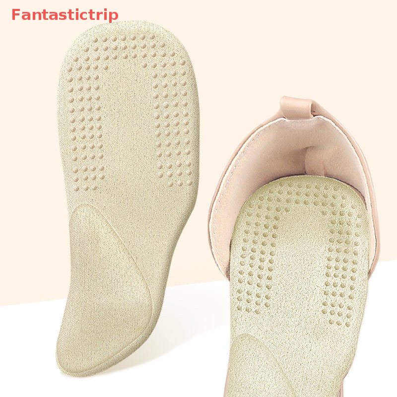 1 Cặp Đệm Lót Giày Cao Gót Dạng Cong Tự Dính Hấp Thụ Mồ Hôi Chống Trượt Mới