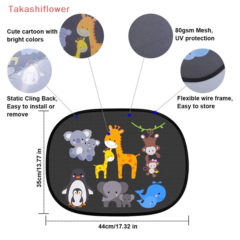 Set 2 Tấm Che Nắng UV Hình Động Vật Có Thể Gấp Gọn Tiện Dụng Cho Bé