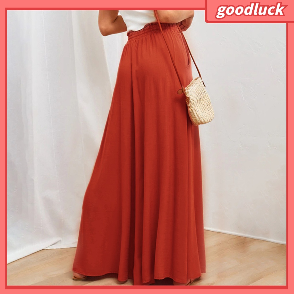 Quần Dài Ống Rộng Thắt Nơ Thời Trang Đường Phố Mùa Hè Cho Nữ