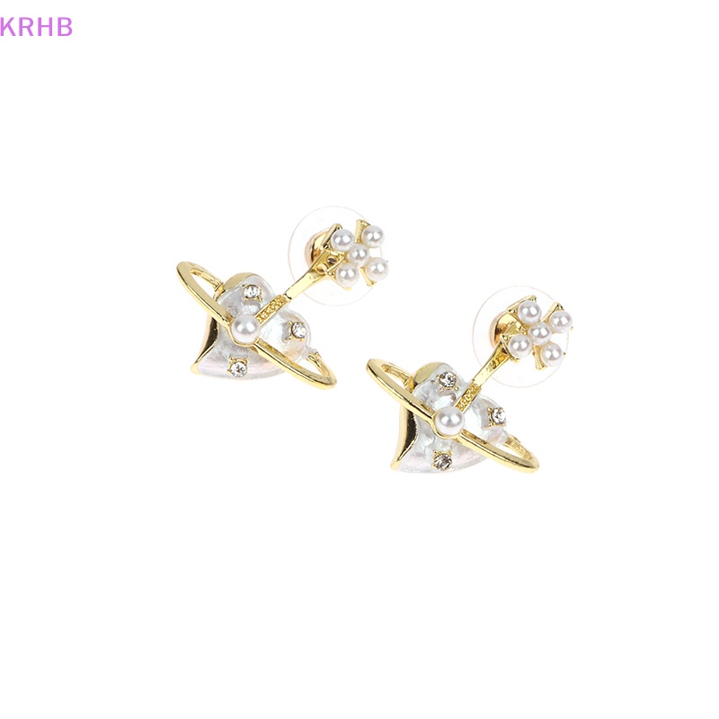 1 Đôi Bông Tai Hình Trái Tim Đính Đá Thời Trang Mới