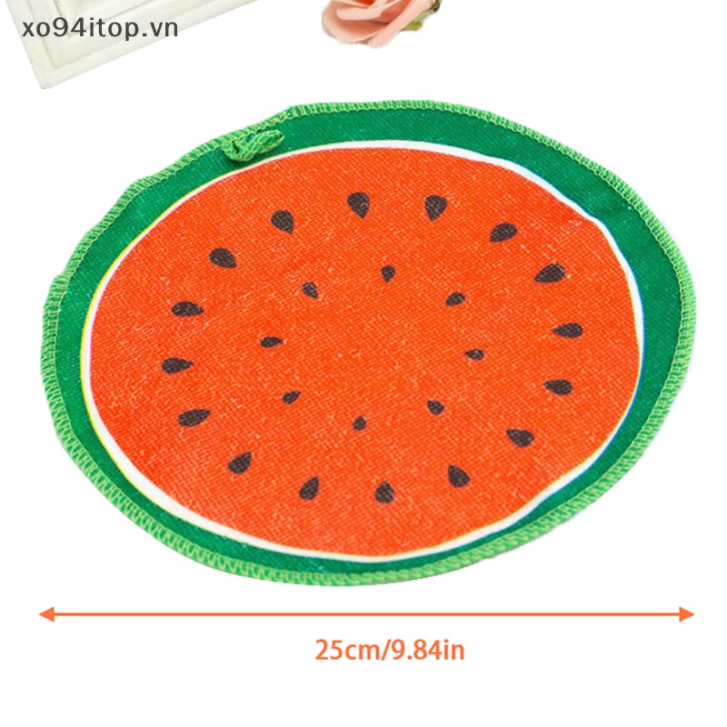 Xoitop Khăn Lau Tay Treo Nhà Bếp Vải Nhung San Hô Thấm Hút Tốt Không Xơ Vải Hình Trái Cây Đáng Yêu VN