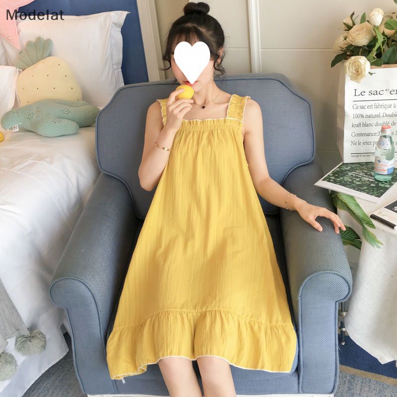 Mfc Đầm Ngủ Hai Dây Mỏng Dáng Rộng Thoải Mái Nhiều Màu Sắc Cho Nữ