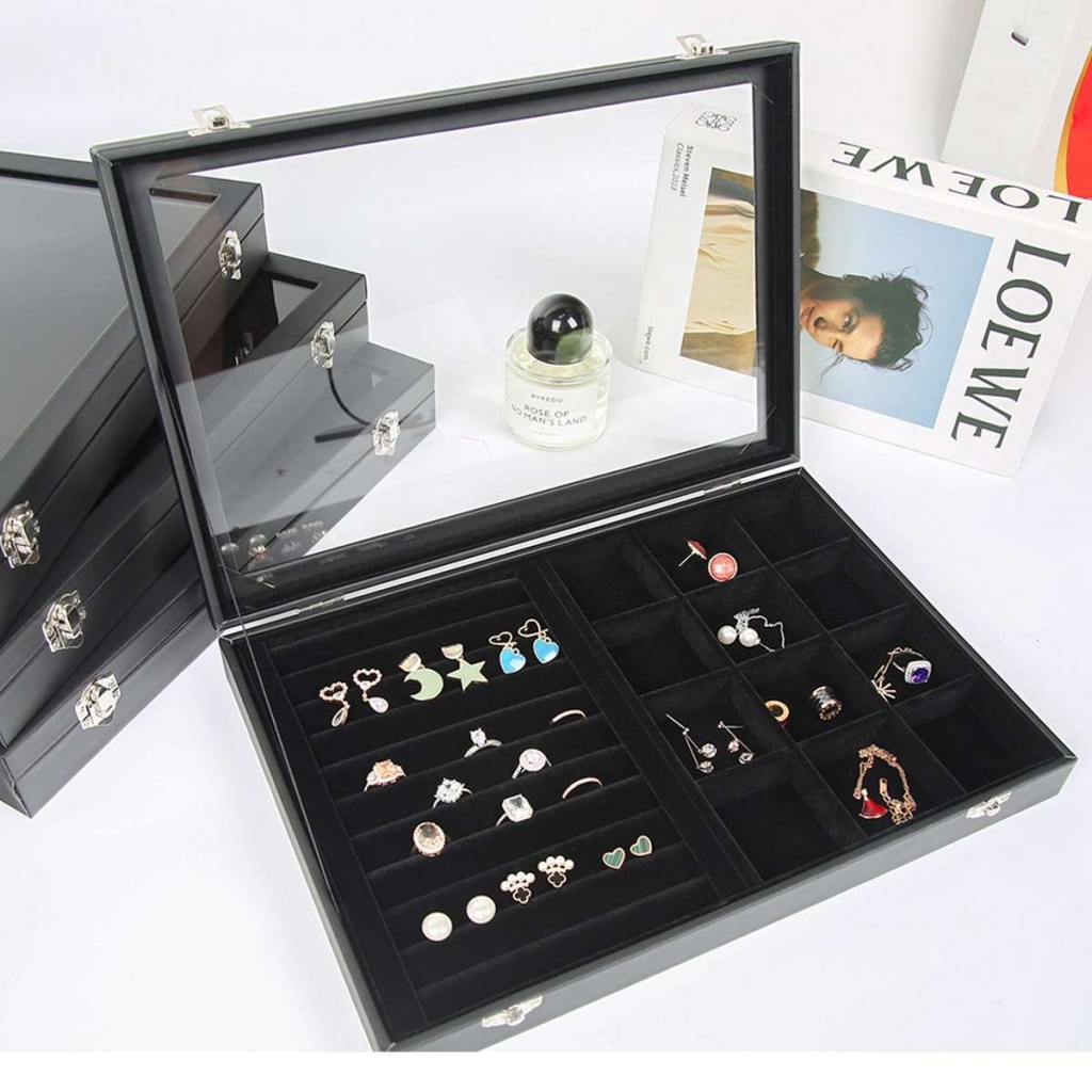 ✨Hộp Đựng Trang Sức Cao Cấp Chống Bụi Thiết Kế Đơn Giản