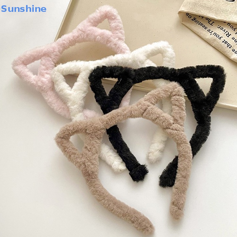 Băng Đô Tai Mèo Bằng Len Phối Nhung Thời Trang Thu Đông Dành Cho Nữ