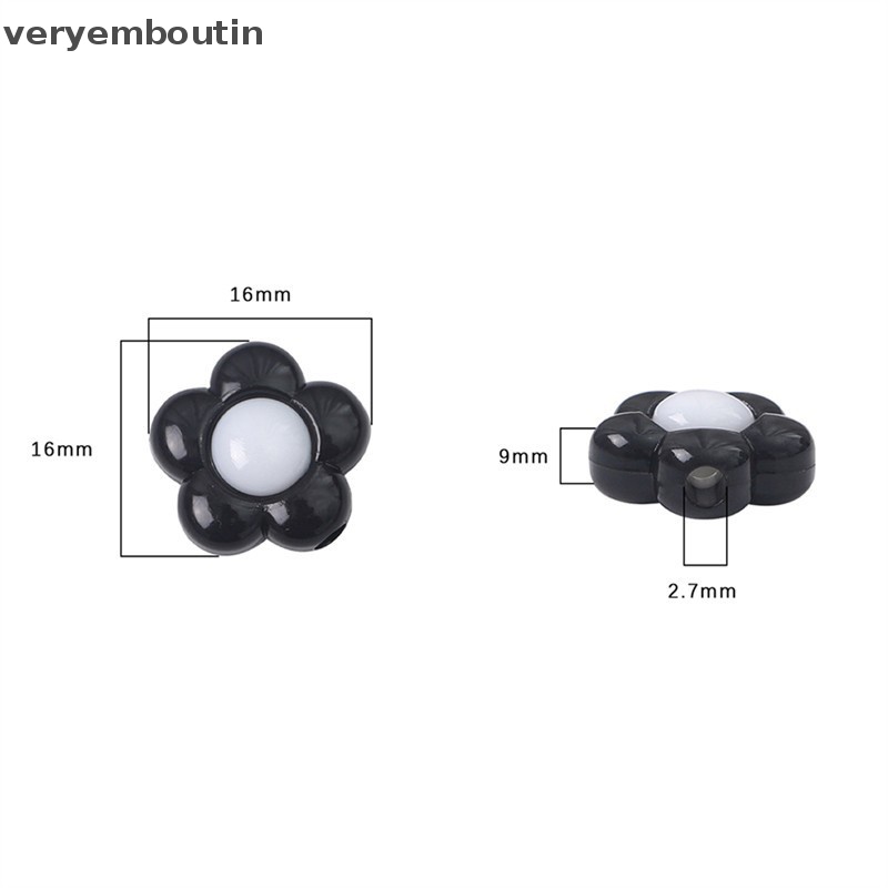 Set 20 / 40 Hạt Xỏ Lỗ Hình Hoa Nhiều Màu Sắc Dùng Để Làm Đồ Trang Sức Thủ Công