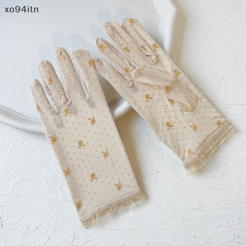 Tn Găng Tay Lái Xe Ngắn Mỏng Co Giãn Chống Tia UV Mùa Hè Thu Màu Vàng Đen Cho Nữ