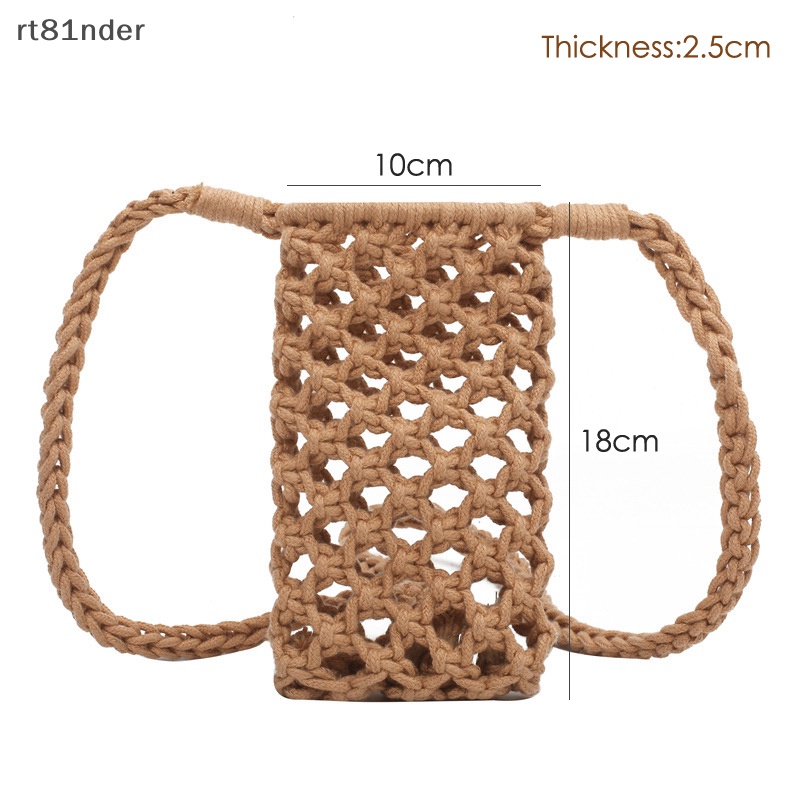 Túi Đựng Điện Thoại Bằng Cotton Đan Đeo Chéo Vai Thời Trang Mùa Hè