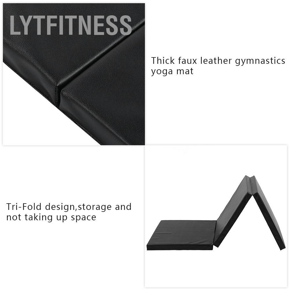 LYTFitness Thảm tập thể dục gấp ba lần làm dày khi khiêu vũ Đệm giả da cho yoga ngồi