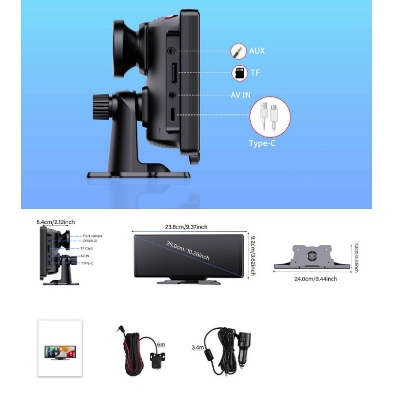 Màn Hình Ô Tô Taplo Carplay, Bản Đồ, Camera hành trình 4K - SUPERDECOR