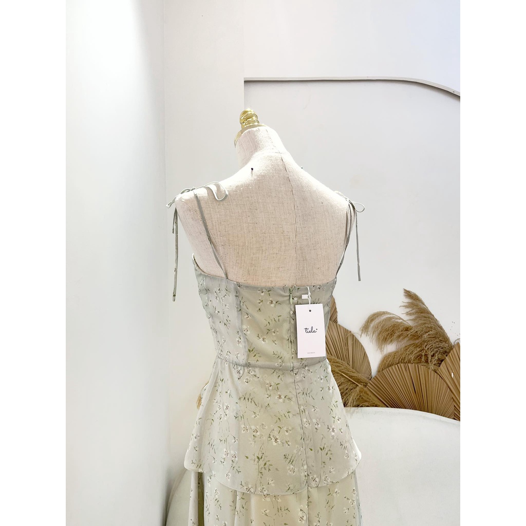 TIELA Đầm váy hoa xanh dây - Eudora Dress