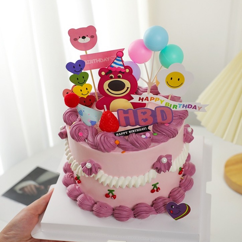 DISNEY Mô Hình Đồ Chơi Nhân Vật Hoạt Hình Toy Story Bằng PVC Gấu dâu tây