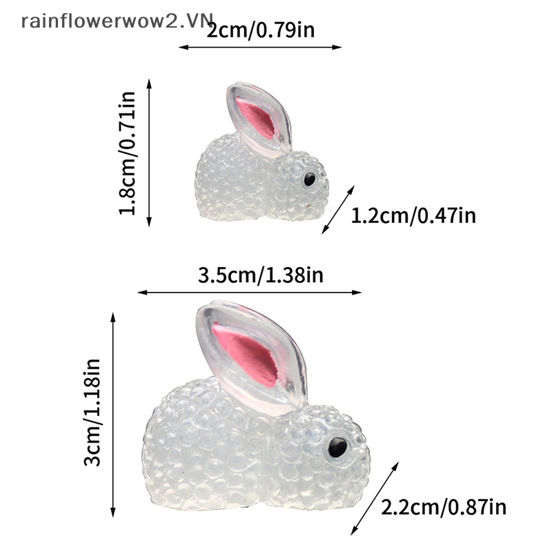 Bộ 4 Tượng Thỏ Dạ Quang Tự Dính Trang Trí Xe Hơi