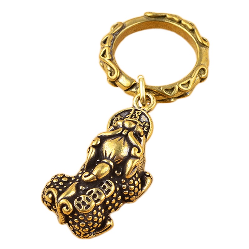 Móc Khóa Hình Tuần Lộc Bằng Đồng Thau Phong Cách Trung Hoa Cổ Điển