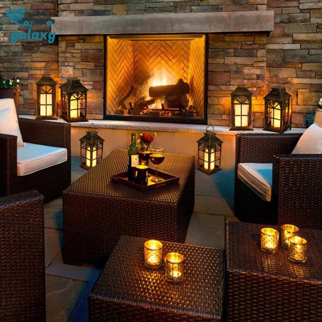 Galaxy Đèn Led Treo Trang Trí Hình Ngọn Lửa Phong Cách Retro Sử Dụng Pin