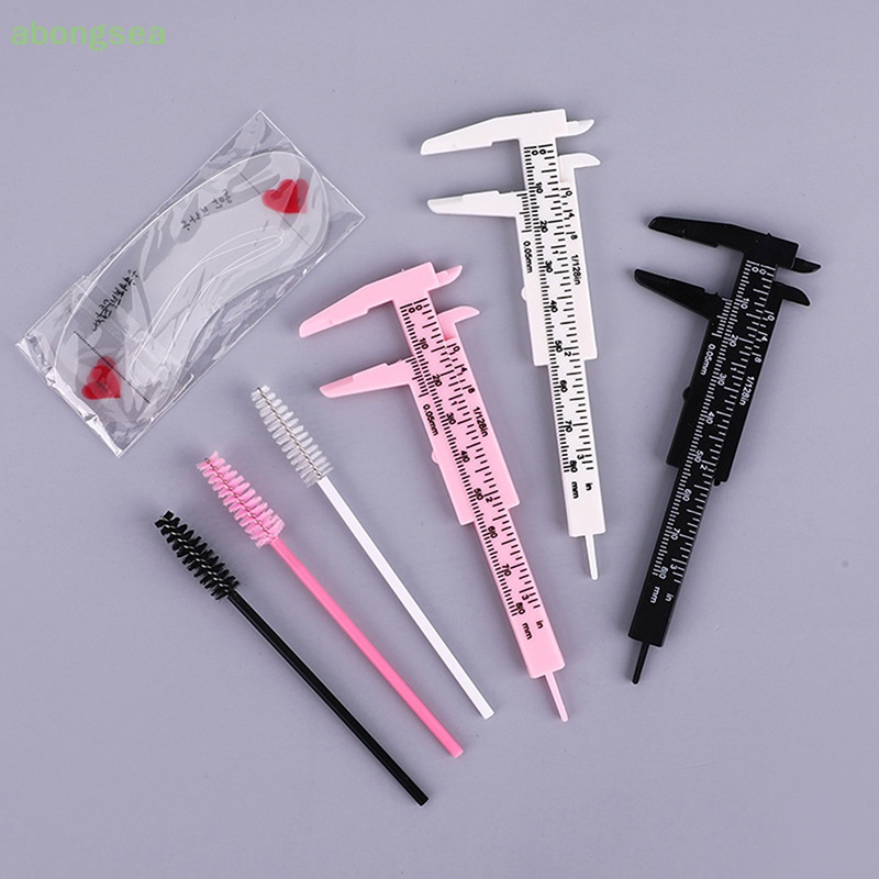 Set 3 Thước Cặp Vẽ Lông Mày Bằng Nhựa Tiện Dụng