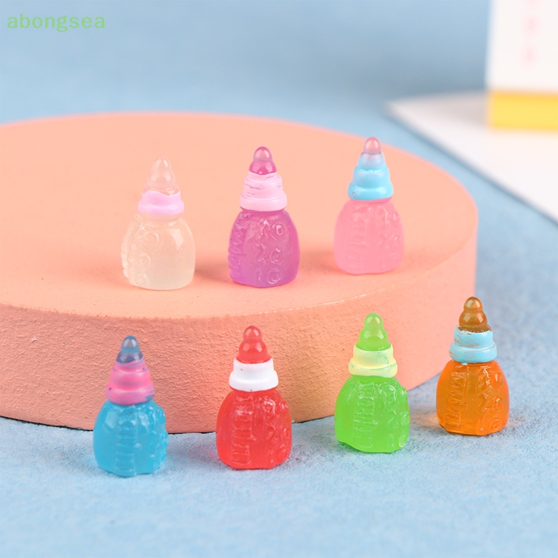 Bộ 5 Bình Sữa Mini Bằng Nhựa Phát Quang Dùng Trang Trí DIY