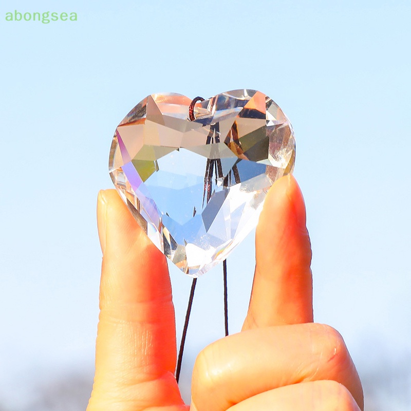 Abongsea Lưới Bắt Giấc Mơ Hình Trái Tim Pha Lê Treo Trang Trí Cửa Sổ Xe Hơi