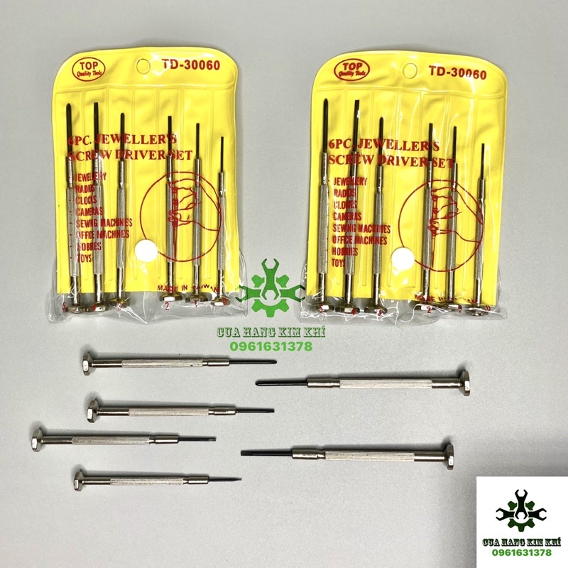 Bộ tua vít sửa chữa đồng hồ, điện thoại 6 đầu TD-30060 kim khí đức nguyên