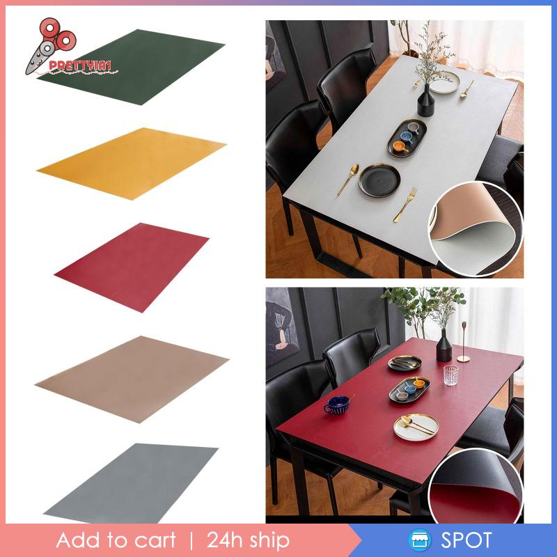 [Prettyia1] Khăn Trải Bàn Ăn Bằng Da PU Trang Điểm Bàn Ăn Cà Phê