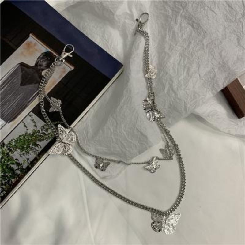 Dây Xích Đôi Hình Bướm Gắn Thắt Lưng Đồng Phục Trang Trí Thủ Công Phong Cách Hàn Quốc