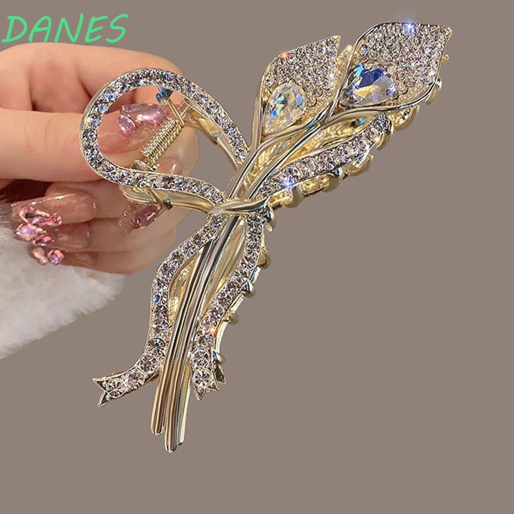 Kẹp Tóc Móng Vuốt Bằng Kim Loại Hình Cây Hoa Lấp Lánh Thời Trang