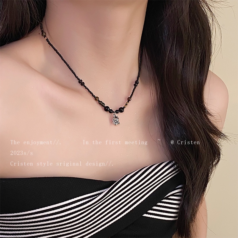 MOCHASHU Vòng cổ Bạc Mặt Hình Đầu Sư Tử Thời Trang Mùa Hè Hàn Quốc 2023