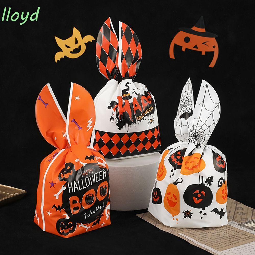 Túi Đựng Kẹo Có Tai Dài Hình Bí Ngô Halloween Cho Trẻ Em