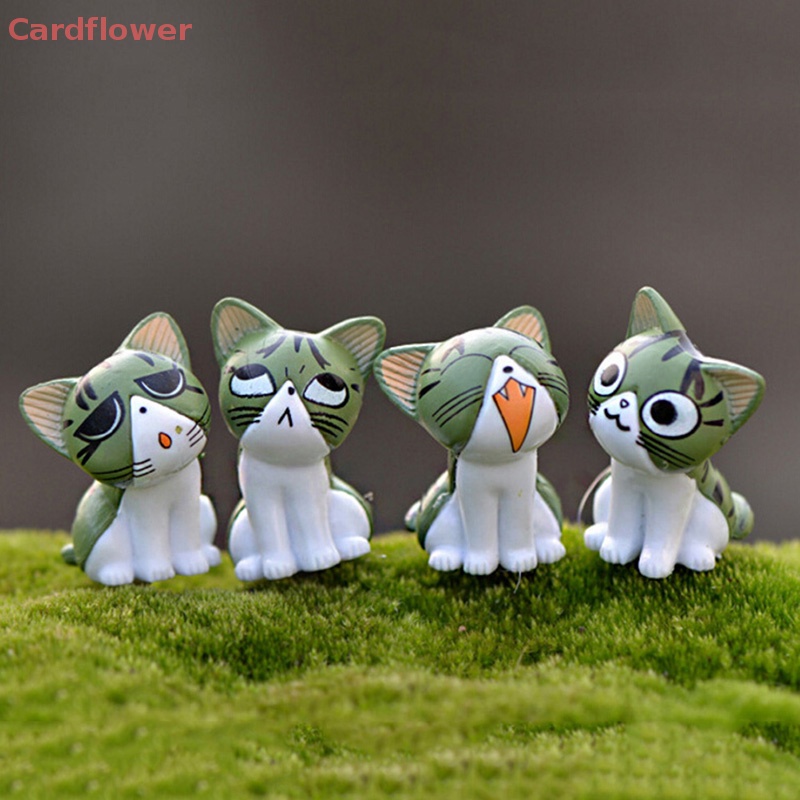 Bộ 8 Tượng Mô Hình Mèo Kitty Bằng Nhựa Resin Mini Trang Trí Sân Vườn Mới
