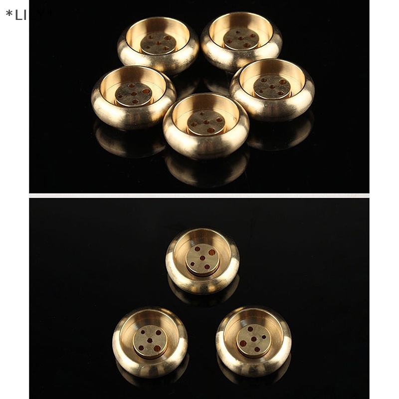Lily 1pcs Chất lượng cao 5 lỗ mini Brass hương Burner Lư Hương Gậy Lư hương đứng chủ trang trí nội thất uuu