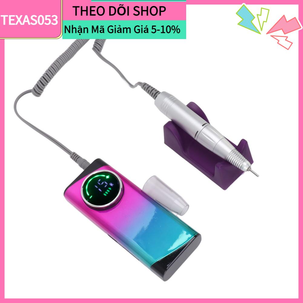 Texas053 Máy khoan móng tay điện 30000RPM 2600mAh đánh bóng với 6 đầu mài
