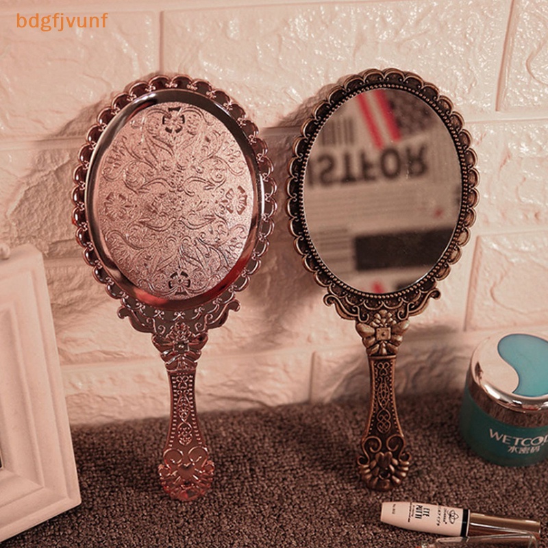 Gương Trang Điểm Cầm Tay Chạm Khắc Phong Cách Vintage