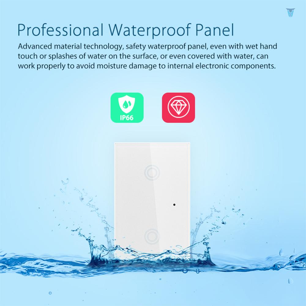 Công Tắc Đèn Điều Khiển Từ Xa 2 Gang 2.4GHz Wifi Hỗ Trợ Ứng Dụng Không Cần Hub Tương Thích Với Alexa Google Home &amp; IFTTT