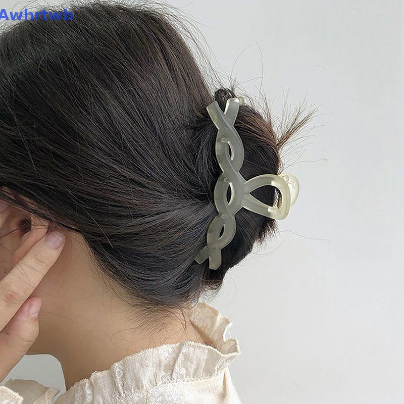 Kẹp Tóc Càng Cua Bằng Nhựa Trong Suốt Màu Trơn Cỡ Lớn Thời Trang Cho Nữ Mới